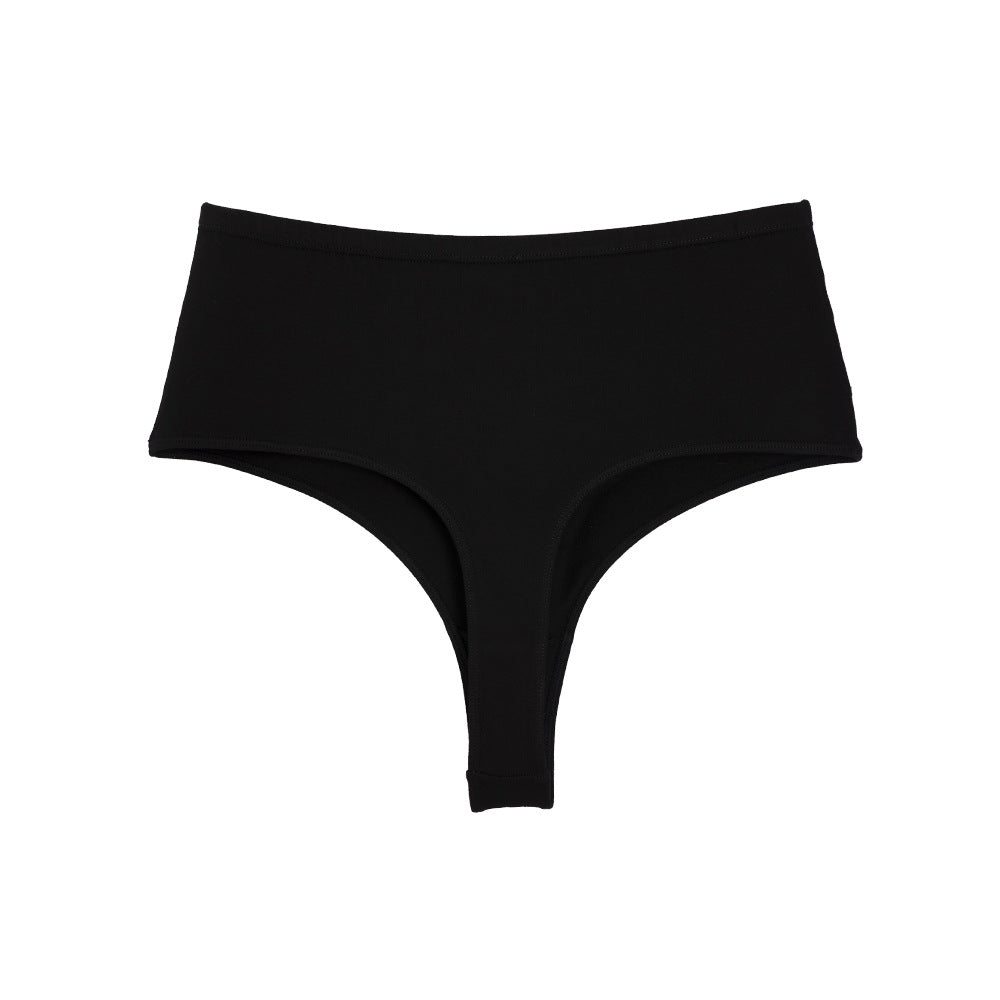 Cotton Large Size High Waist Invisible Thong Breathable High Elastic High Open Triangle Panties