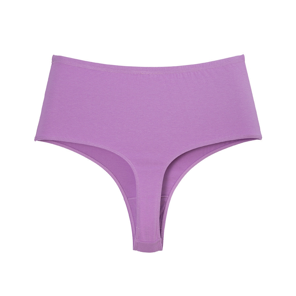 Cotton Large Size High Waist Invisible Thong Breathable High Elastic High Open Triangle Panties