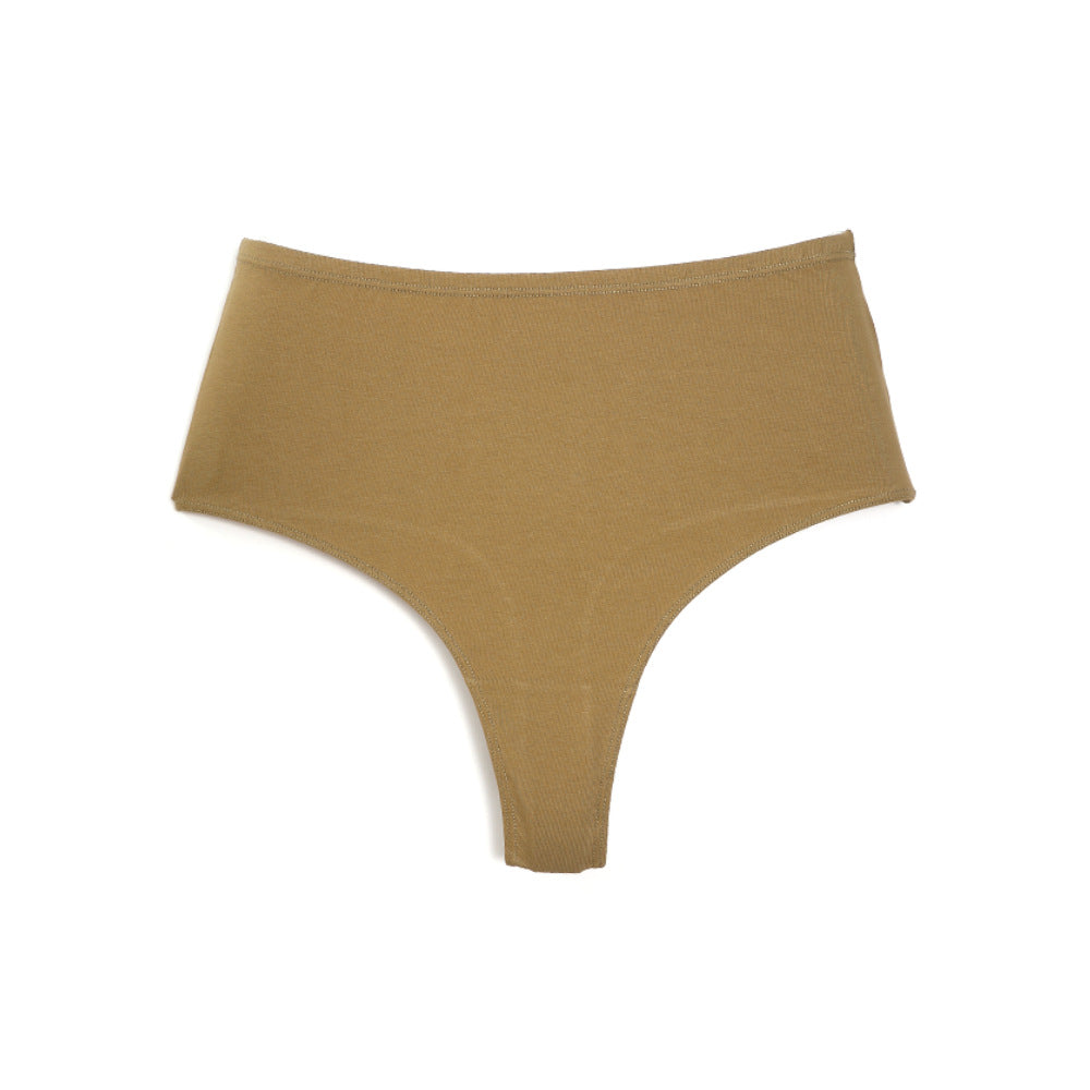 Cotton Large Size High Waist Invisible Thong Breathable High Elastic High Open Triangle Panties