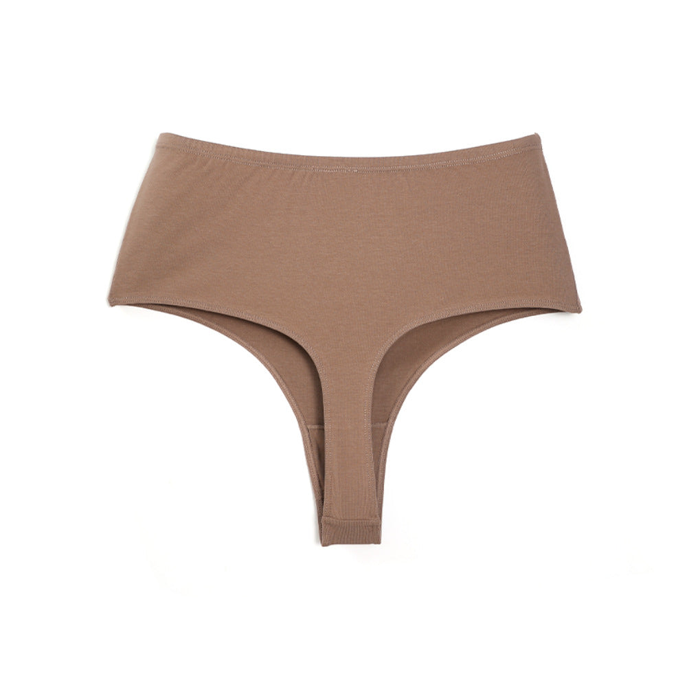Cotton Large Size High Waist Invisible Thong Breathable High Elastic High Open Triangle Panties