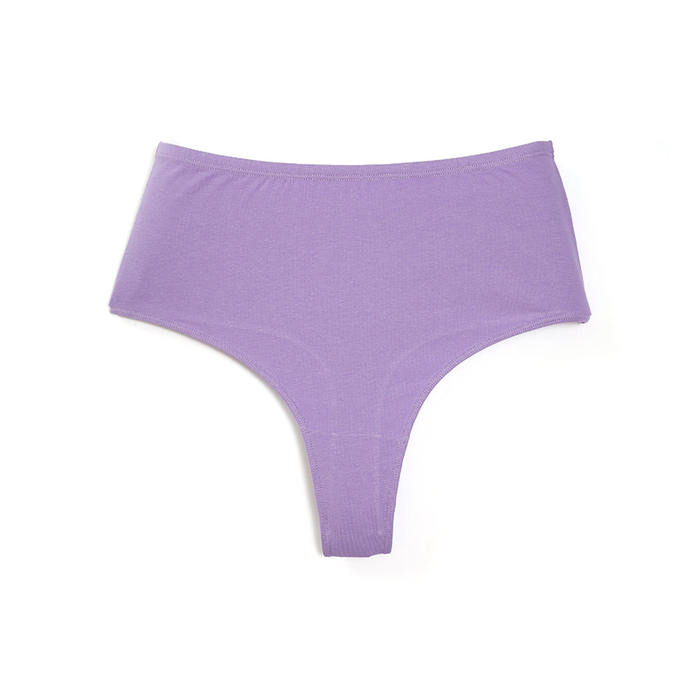 Cotton Large Size High Waist Invisible Thong Breathable High Elastic High Open Triangle Panties
