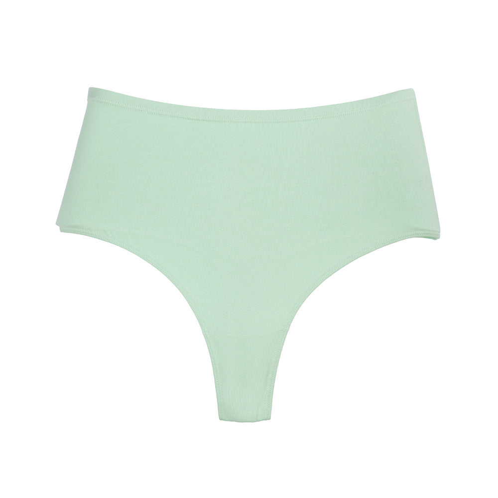 Cotton Large Size High Waist Invisible Thong Breathable High Elastic High Open Triangle Panties