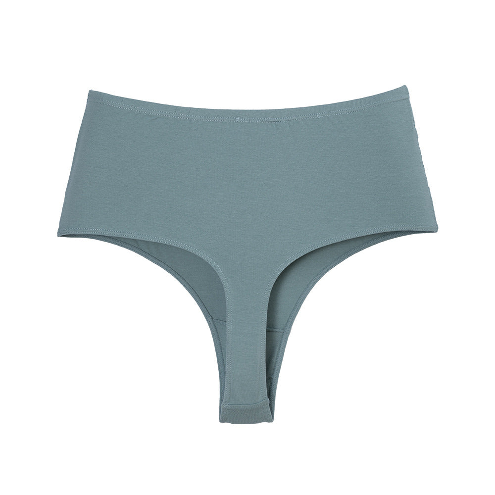Cotton Large Size High Waist Invisible Thong Breathable High Elastic High Open Triangle Panties