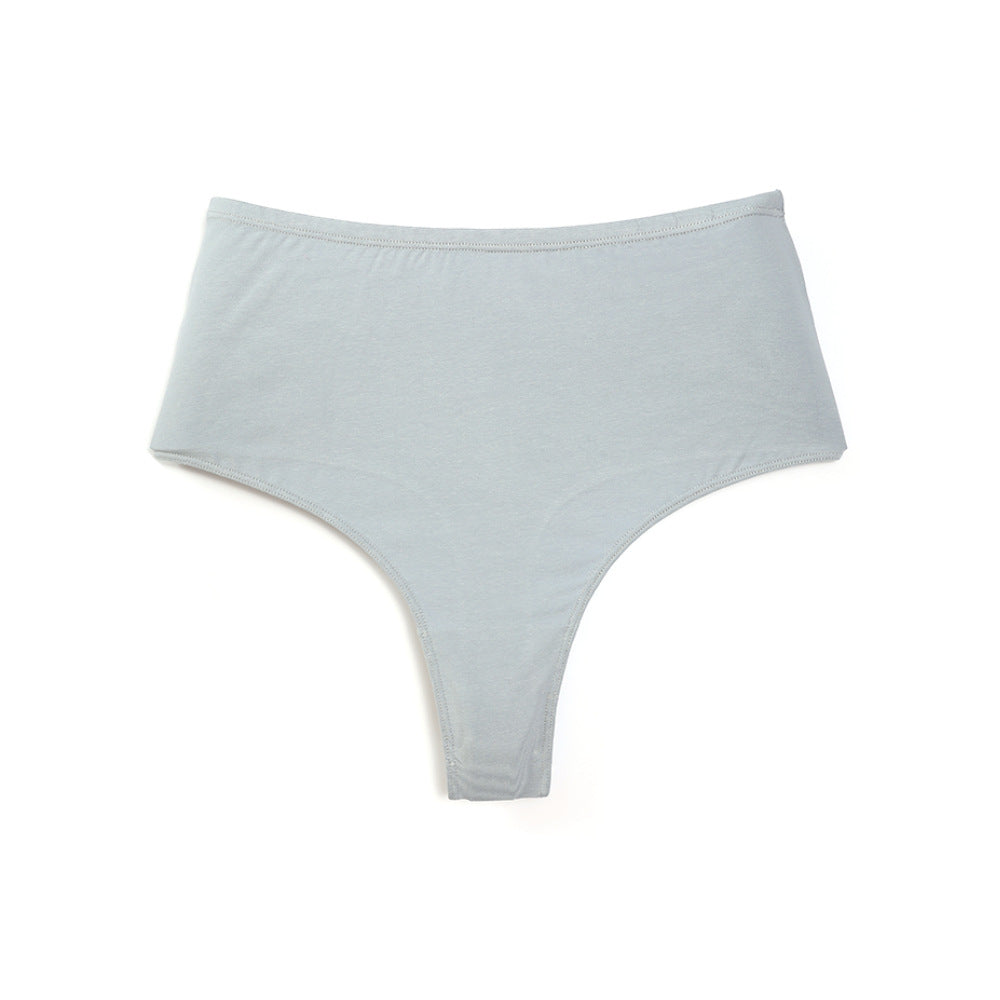 Cotton Large Size High Waist Invisible Thong Breathable High Elastic High Open Triangle Panties
