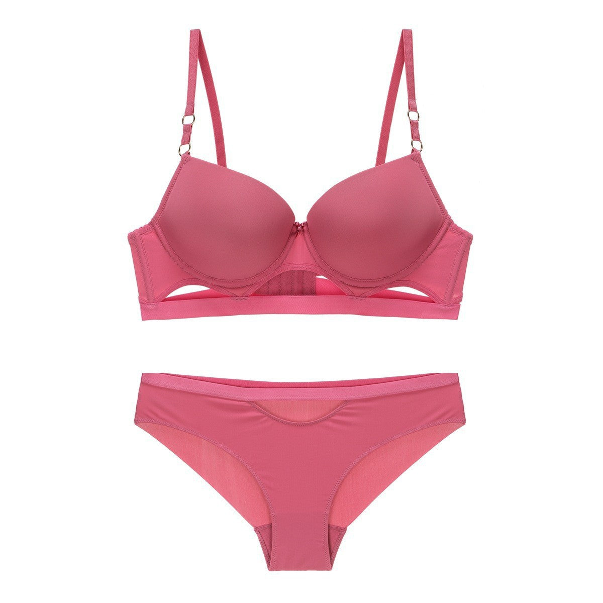 Sexy Glossy Hollow Out Graduated Molded Bra Set