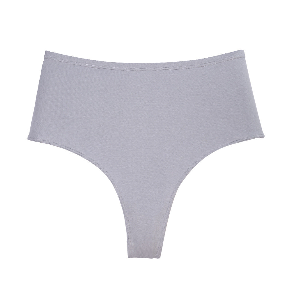 Cotton Large Size High Waist Invisible Thong Breathable High Elastic High Open Triangle Panties