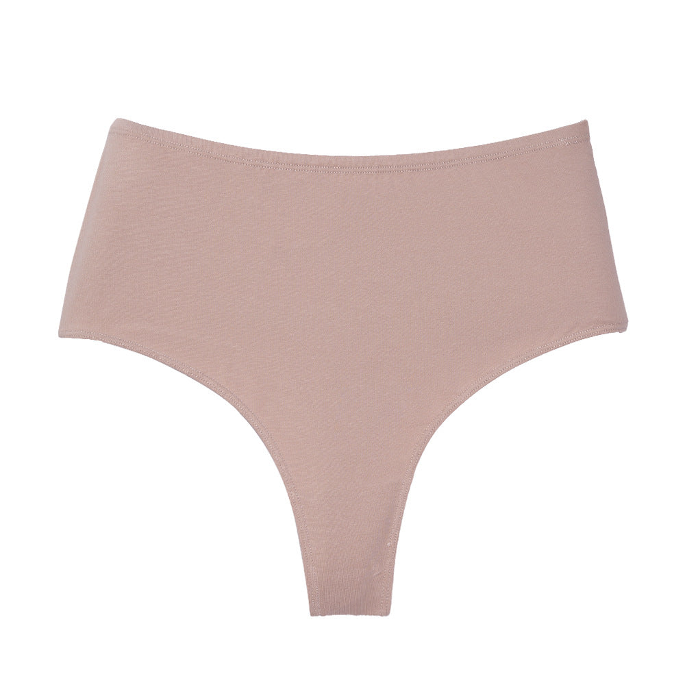 Cotton Large Size High Waist Invisible Thong Breathable High Elastic High Open Triangle Panties