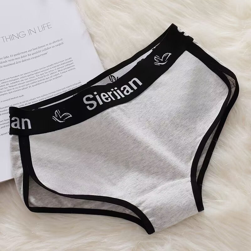 Cotton Crotch Antibacterial Mid-Rise Simple Sport Style Triangle Panties