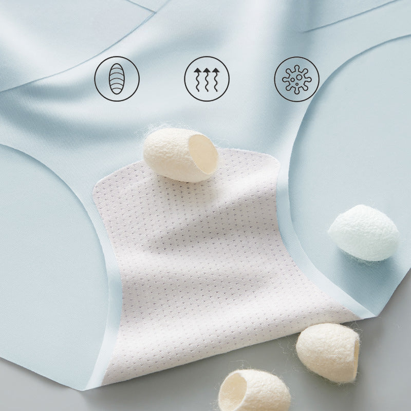 Seamless High Waist Tummy Tuck Ice Silk Panties