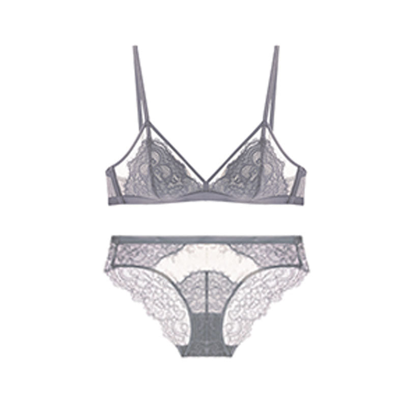 French Non-Steel Ring Pure Lust Lace Bra Set