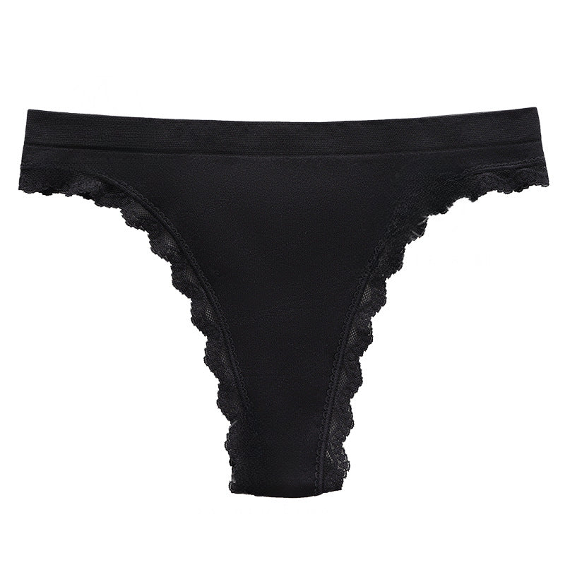 Sexy Lace Splicing Yoga Invisible Panties Thongs