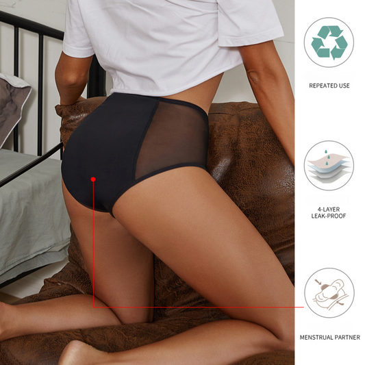 Sexy Lace High Waist Four Layers Anti-Leakage Physiological Period Panties