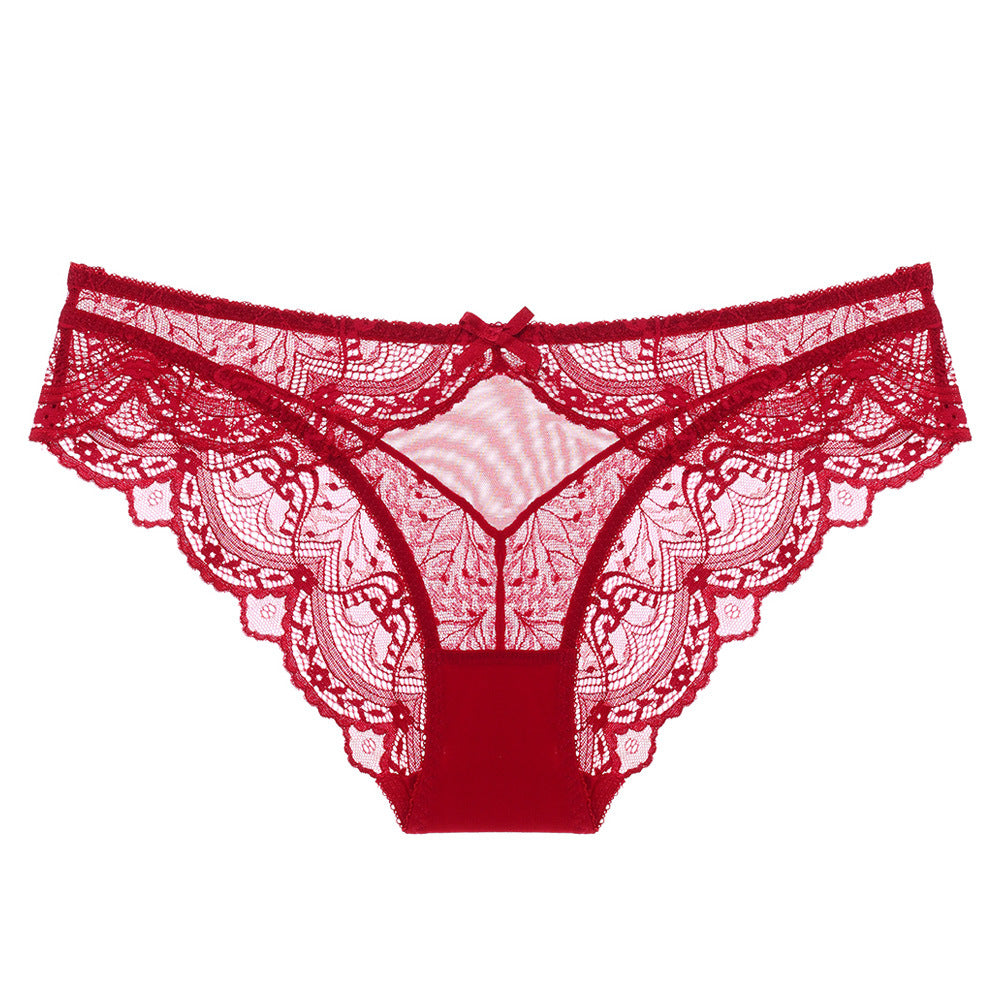 Sexy Ultra-thin Mesh Lace Panties Low-rise Triangle Pants