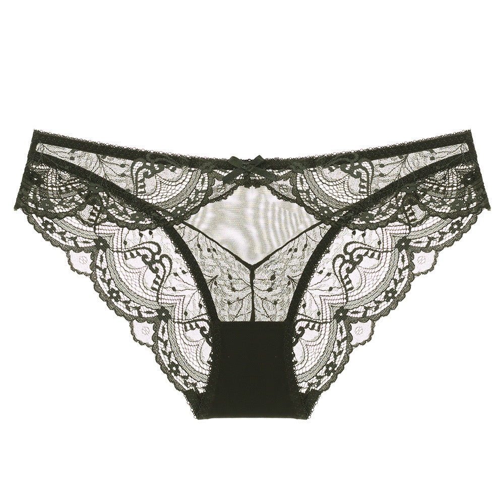 Sexy Ultra-thin Mesh Lace Panties Low-rise Triangle Pants