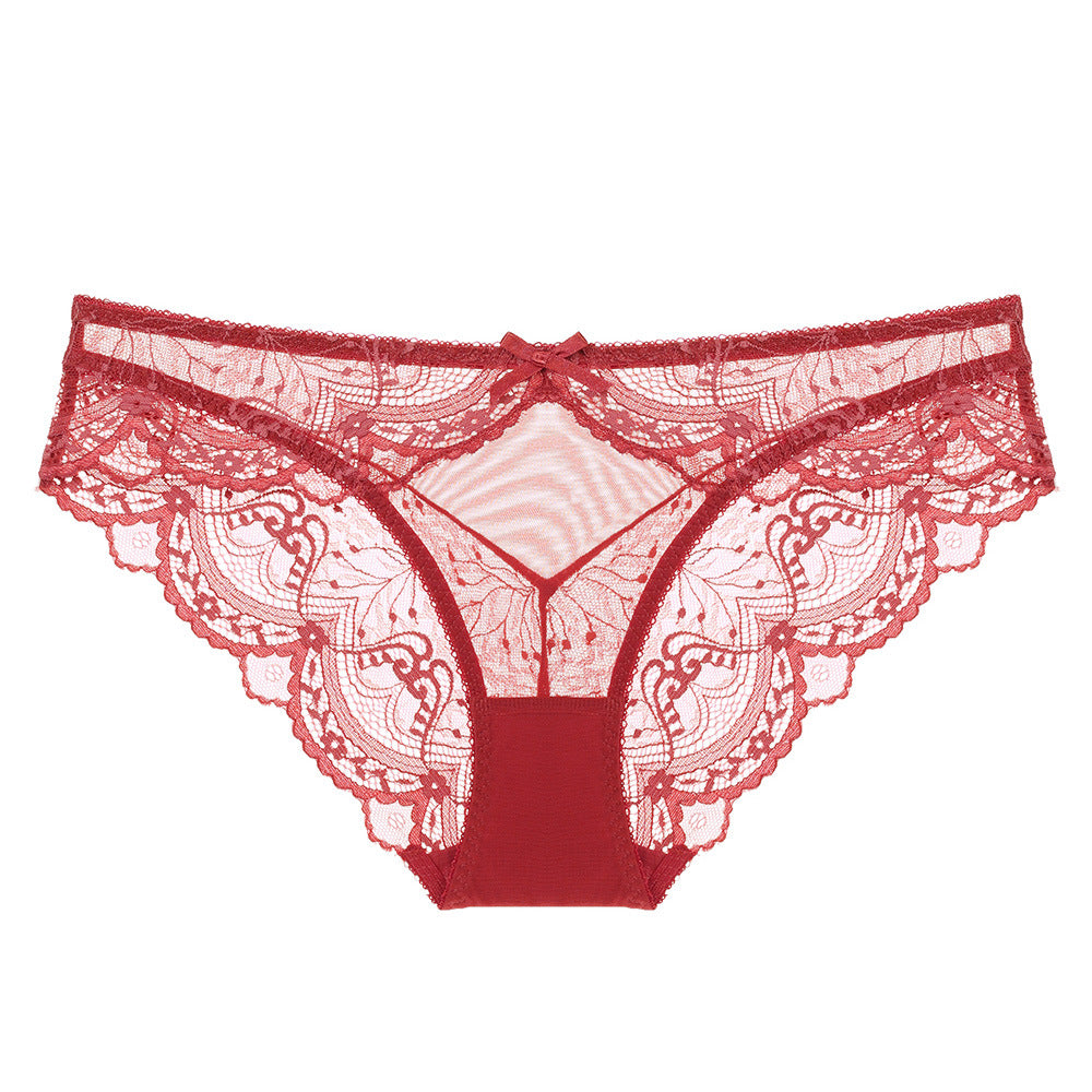 Sexy Ultra-thin Mesh Lace Panties Low-rise Triangle Pants