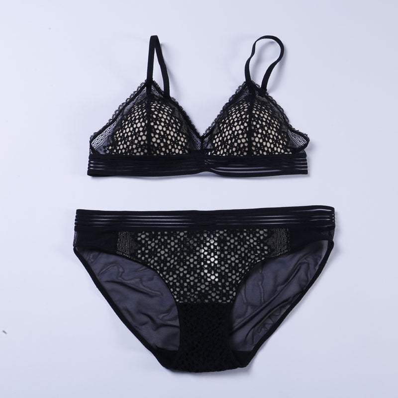 French Triangle Cup Lace Sexy Bra Set