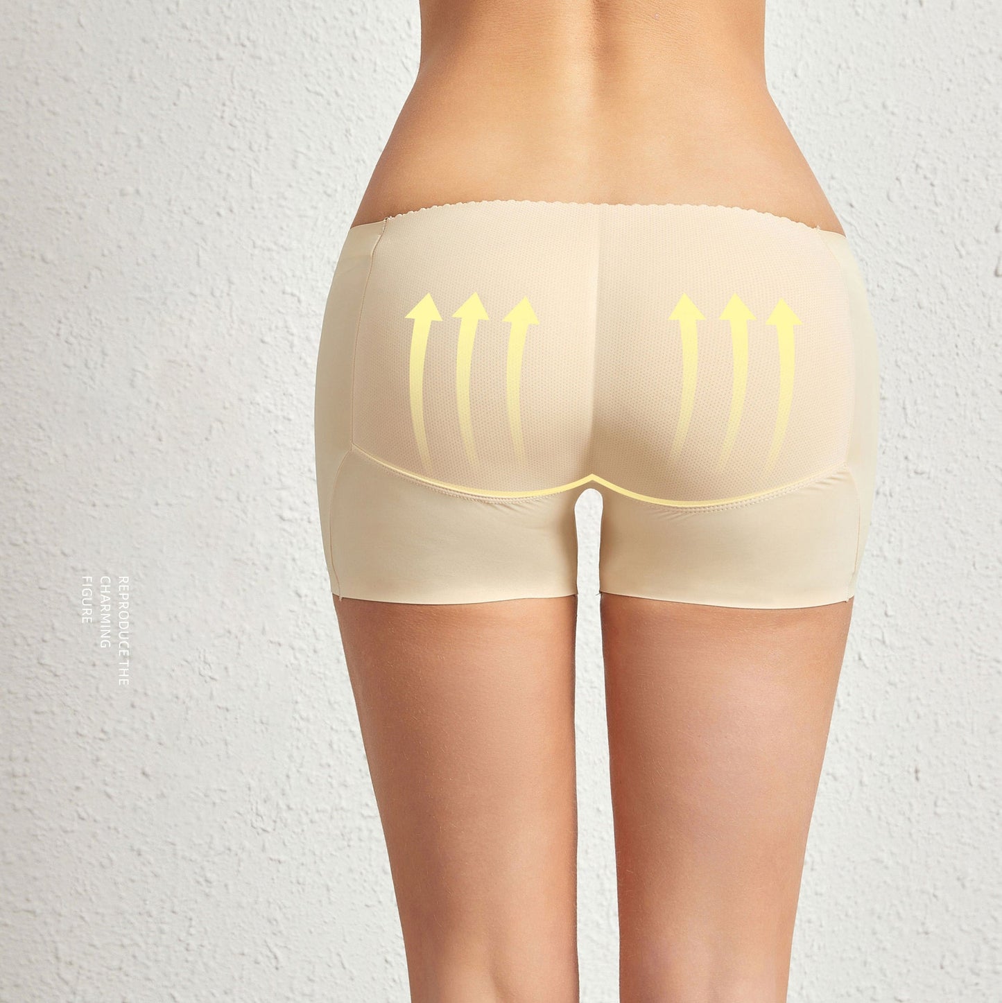 Mid-Waist Fixed Foam Hip Lift Bottom Flat Panty Shapewear Pantiess