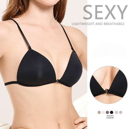 French Style Triangle Bra with Front Button