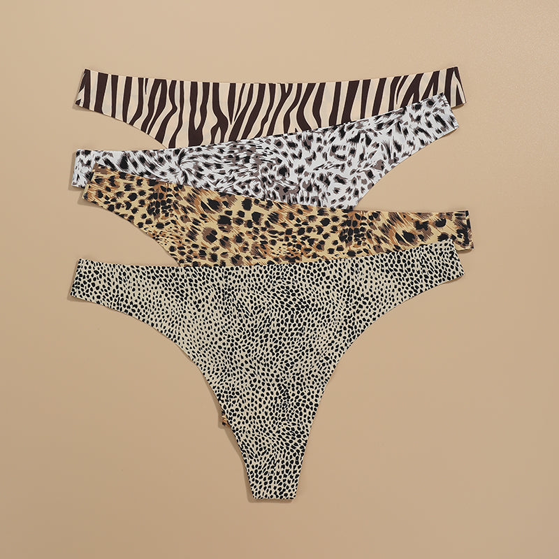 Sexy Leopard Print Thong Low Waist Breathable Cotton Panties