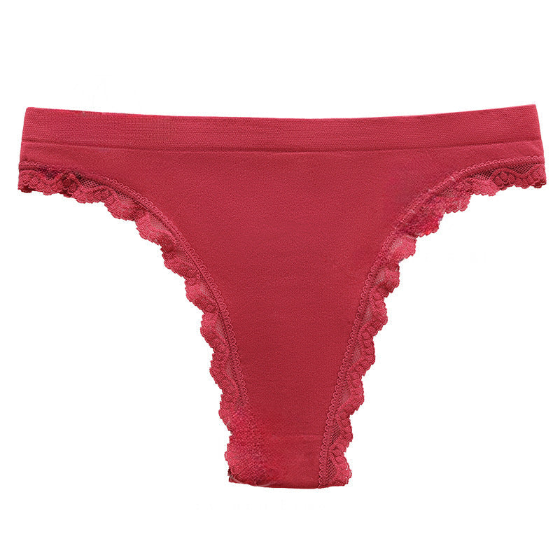 Sexy Lace Splicing Yoga Invisible Panties Thongs