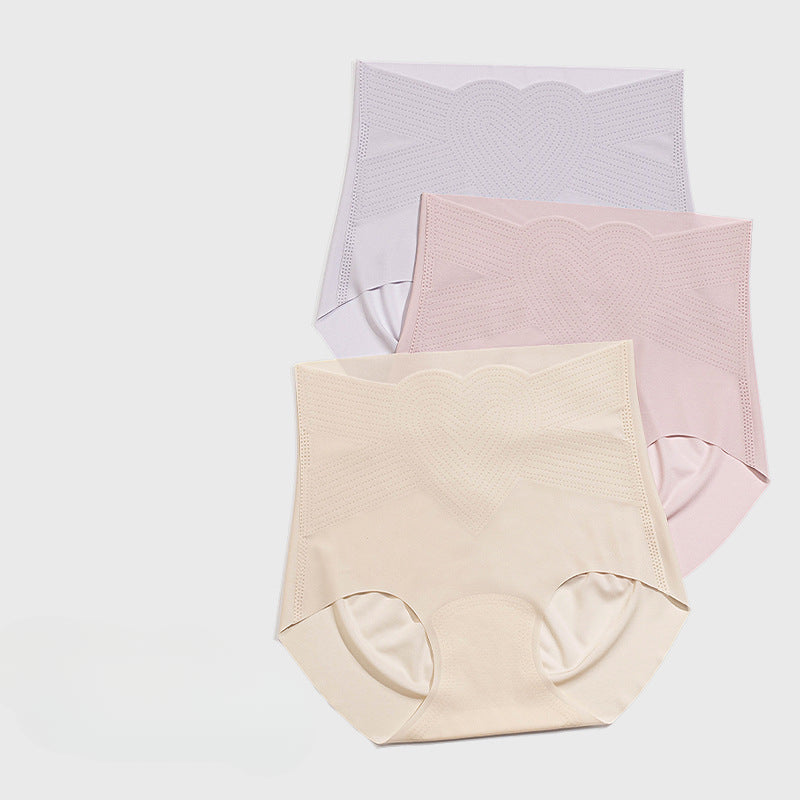 Mulberry Silk Crotch Ice Silk High Waisted Panties Tummy Lifting Triangle Pants