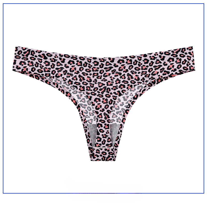 Plus Size Sports No Trace Panties Printed Low Waist Sexy Thongs
