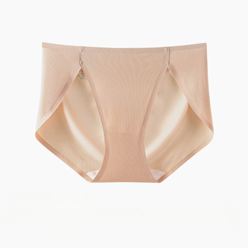 Ice Silk Mid Waist High Split No Trace Thin Panties