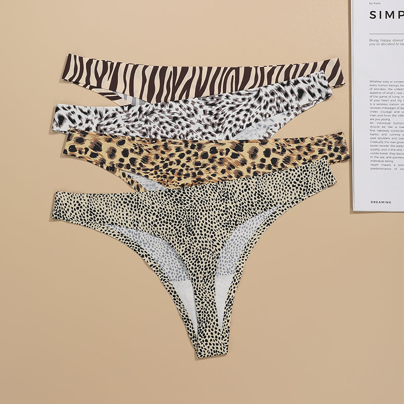 Sexy Leopard Print Thong Low Waist Breathable Cotton Panties