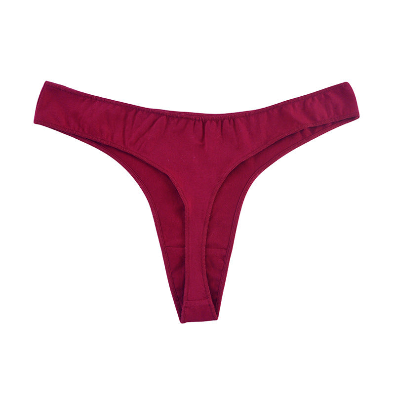Ultra-thin T/Thong  | Low Waist Solid Knitted Cotton Panties
