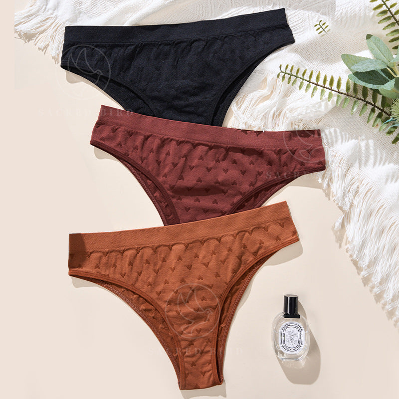 Printed Design Seamless Skin Friendly Triangles Low Rise Panties