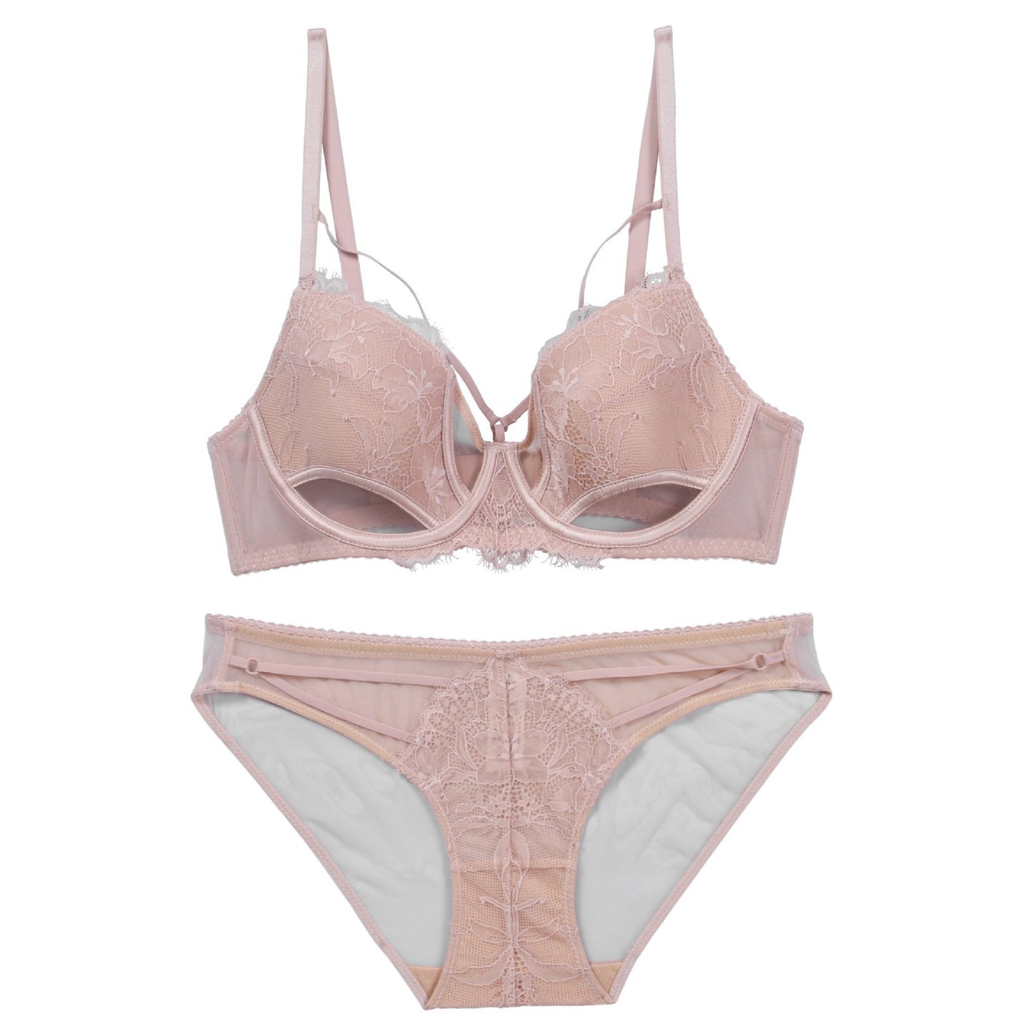 French Sexy Lace Gathering Elegant Pure Desire Bra Set