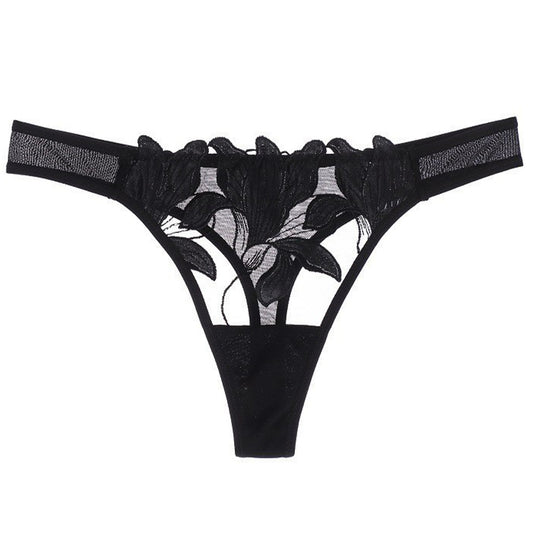 French Sexy Panty Applique Embroidered Mesh Panties Thong