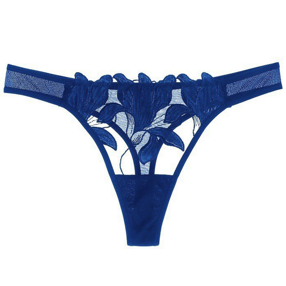 French Sexy Panty Applique Embroidered Mesh Panties Thong