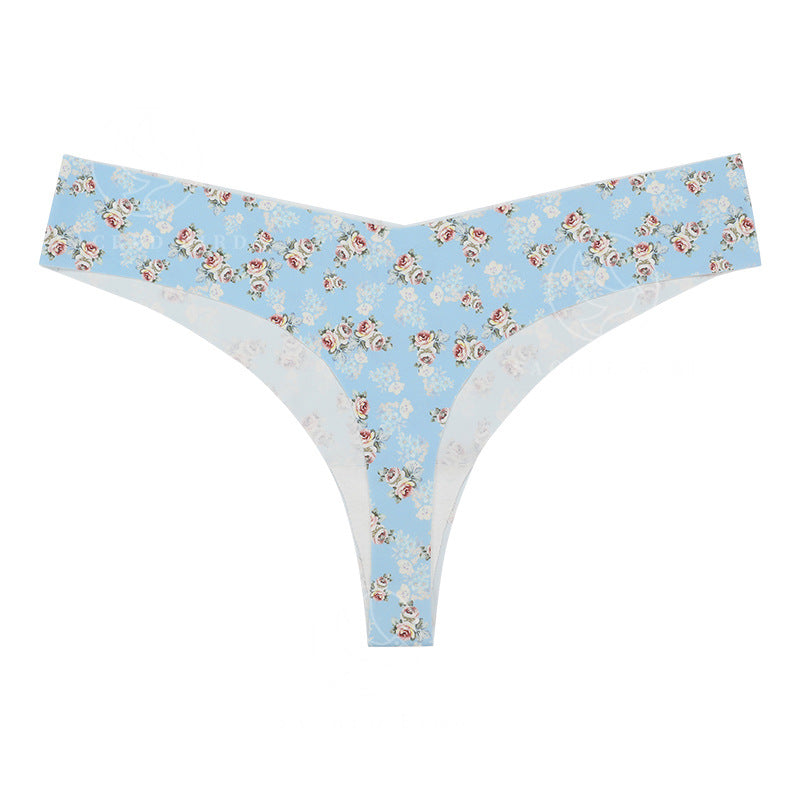 Sexy Low Waist Plus Size Panties Seamless Ice Silk Leopard Thong