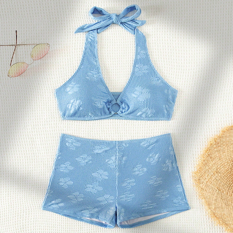 Solid Color Tie Sexy Bikini Beach Separate Swimwear
