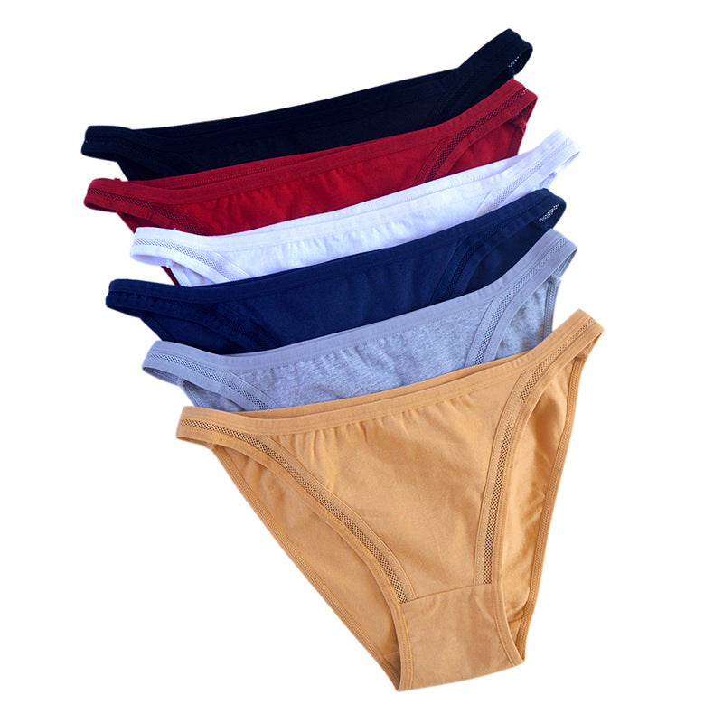Cotton Half-Pack Hip  Bikini Thin Strap Triangle Panties
