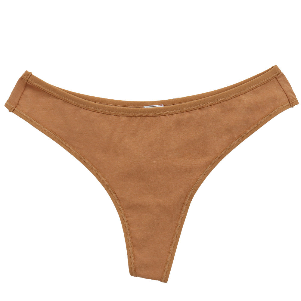 Large Size Mid Waist Invisible Sexy Wrap High Elastic Breathable Thong Panties Cotton Panties