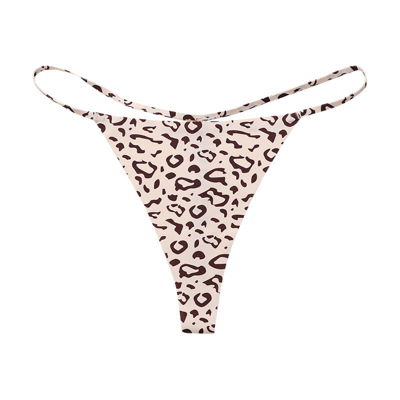 Low Rise Sexy Leopard Print Seamless One Cord Panties Thong