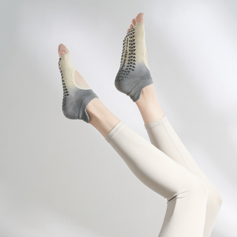 Sporty Tie-Dye Five-Toe Half-Toe Backless Socks
