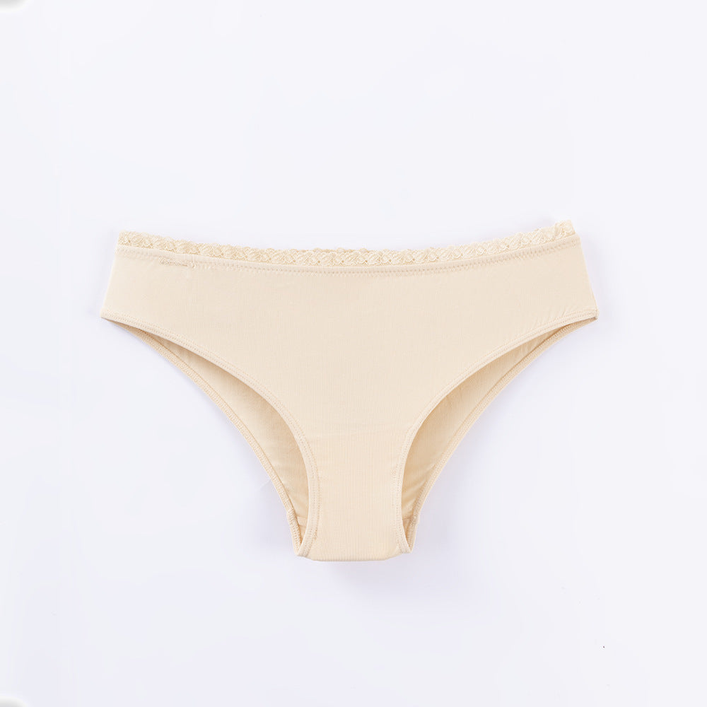 Low Waist Solid Color Cotton Shaping Butt Lift Breathable Invisible Anti-Exposure Triangle Panties
