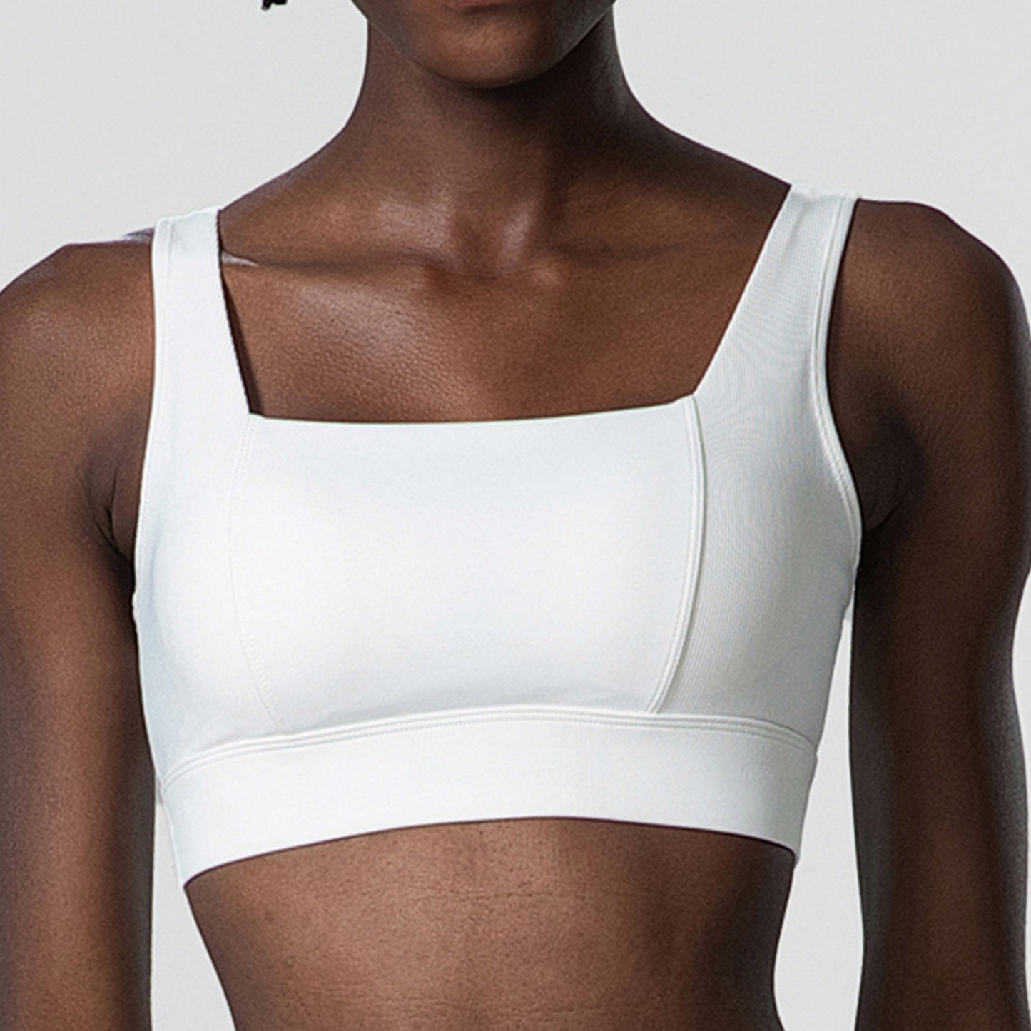 Plus Size Strong Support Fitness Exercise Spliced Threaded No Stitching Fixed Cups Sports Yoga Bra