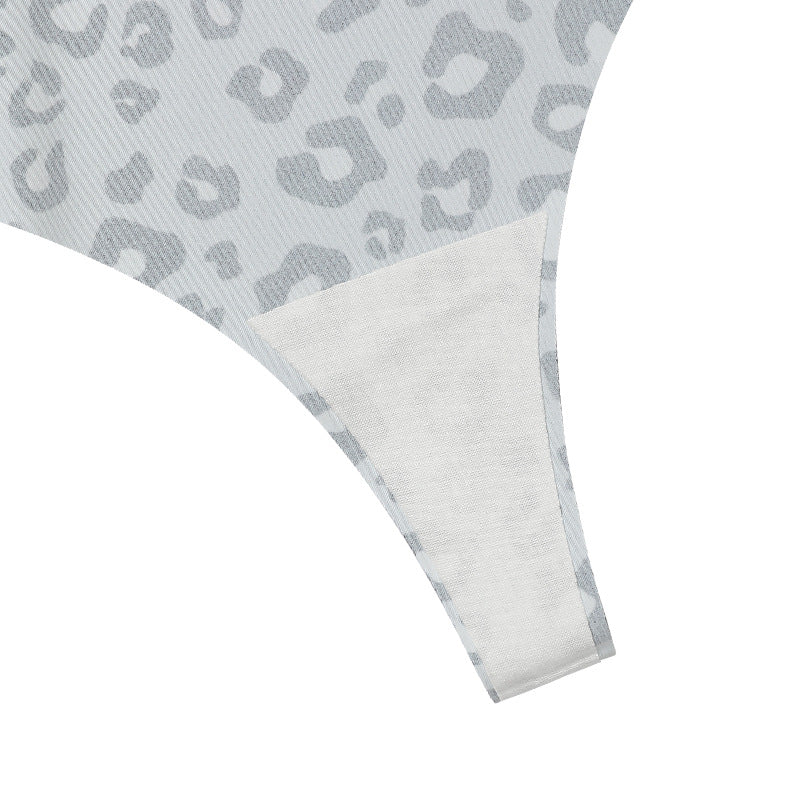 Sexy Low Waist Plus Size Panties Seamless Ice Silk Leopard Thong