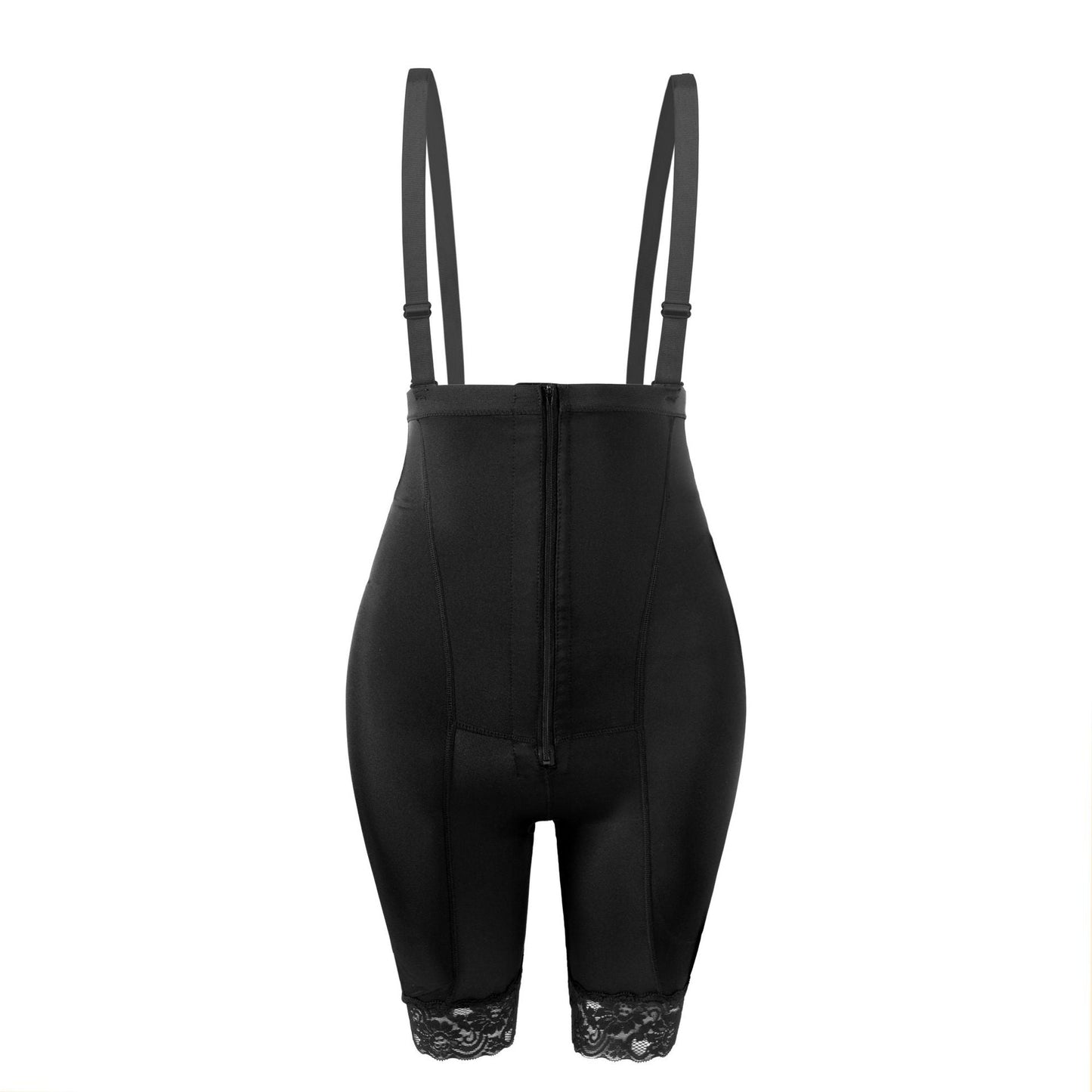 High Waist Shapewear Sling One-piece Zipper Tummy & Buttock Enhancement Bodysuit