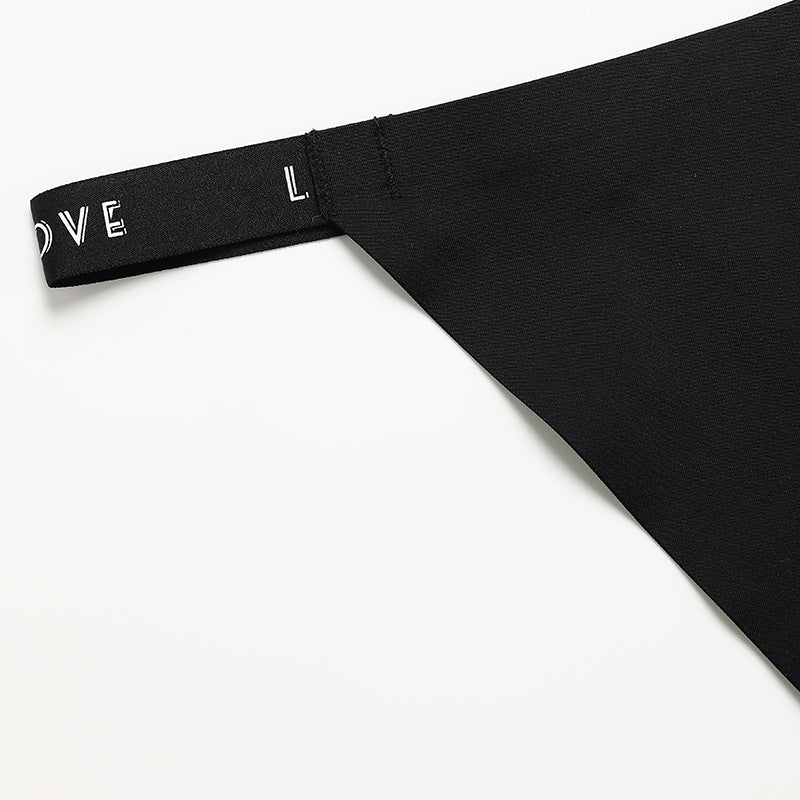 Alphabet Spaghetti Strap No Trace Ice Silk Physiological Panties Menstrual Thongs