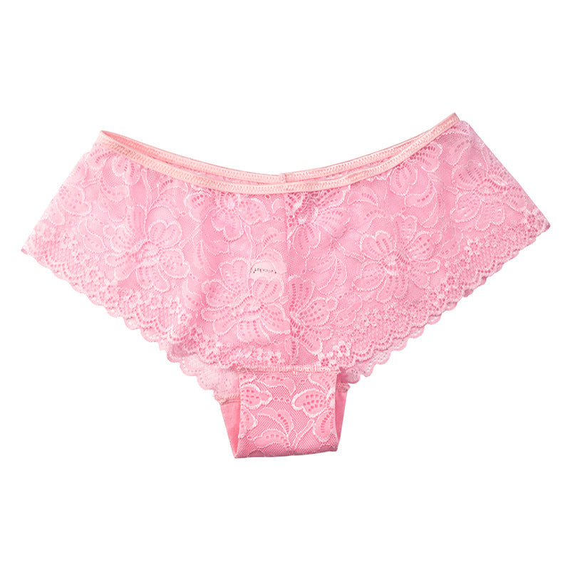Sexy Lace Panties Hollowed Out Hip Lifting Low Waisted Boxer Briefs