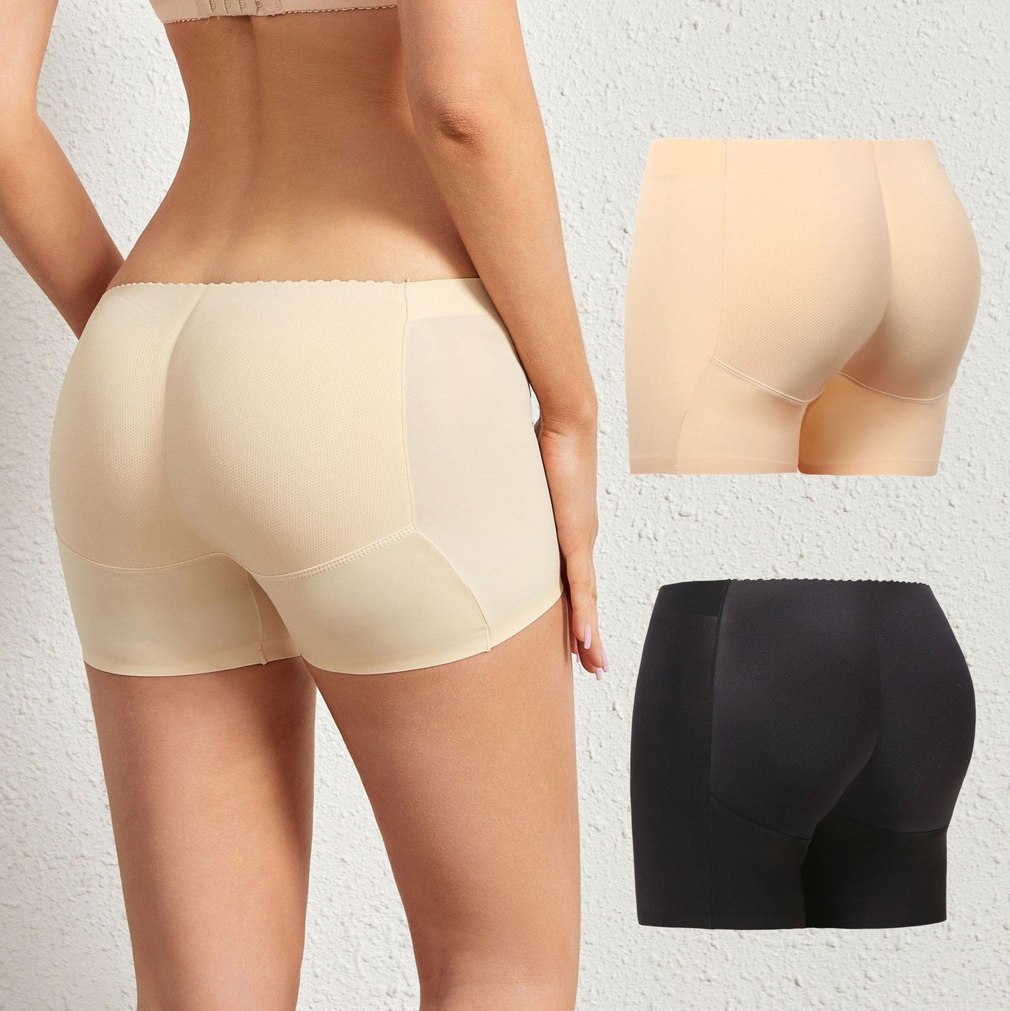 Mid-Waist Fixed Foam Hip Lift Bottom Flat Panty Shapewear Pantiess