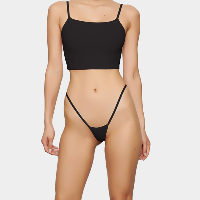 Cotton Thong Seductive Invisible Panties Mini Spaghetti Strap T-Shaped Triangles