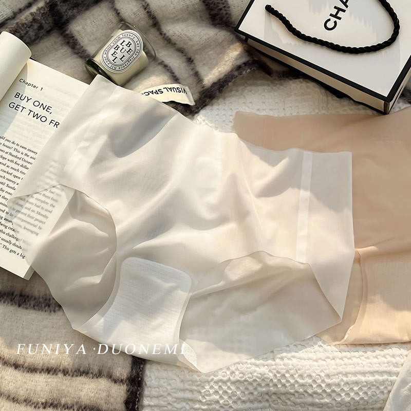 Nude Mask Ice Silk Sheer Thin Seamless One Piece Panties