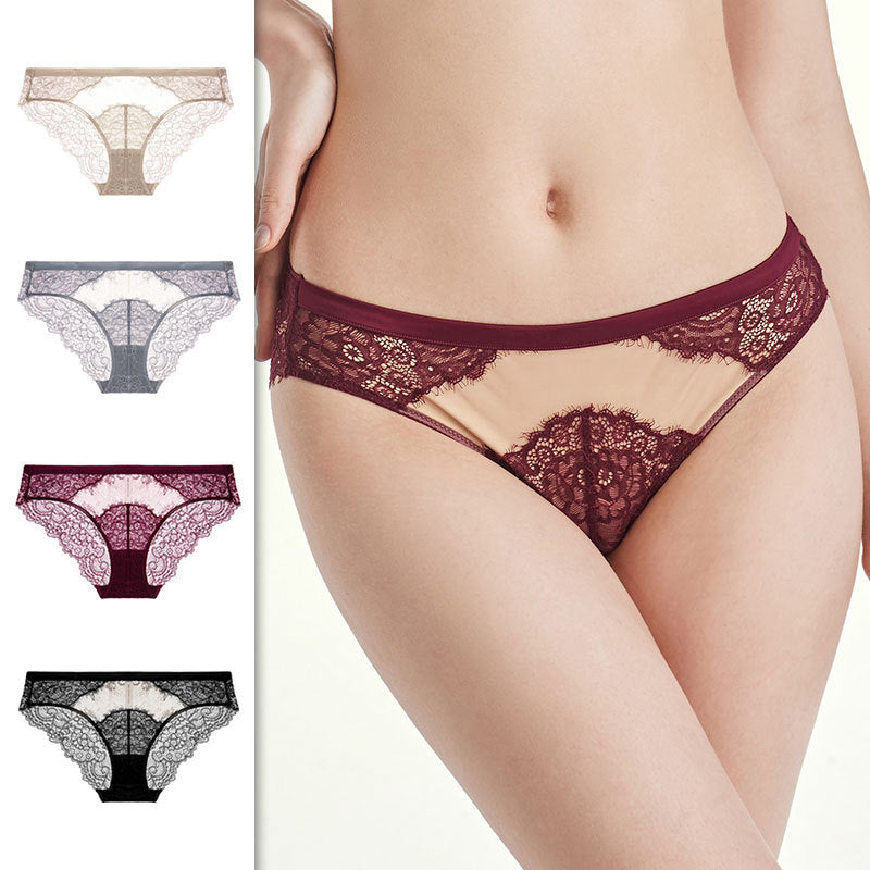 French Thin Lace Hollowed Out Midriff Panties
