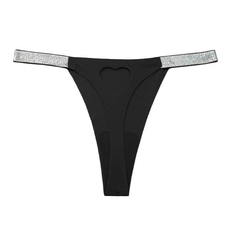 Sexy Low Waisted Heart Shaped Hollow Out Thong Panties Without Trace